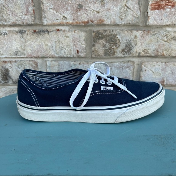 Vans Authentic Navy Blue Canvas Low Top Sneakers Men’s 8/Women’s 9.5 Skate Shoe - Picture 3 of 8